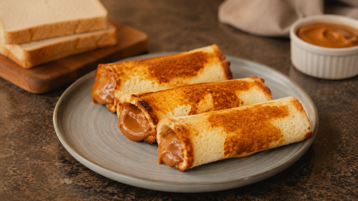 Canole fitness de doce de leite com pasta de amendoim